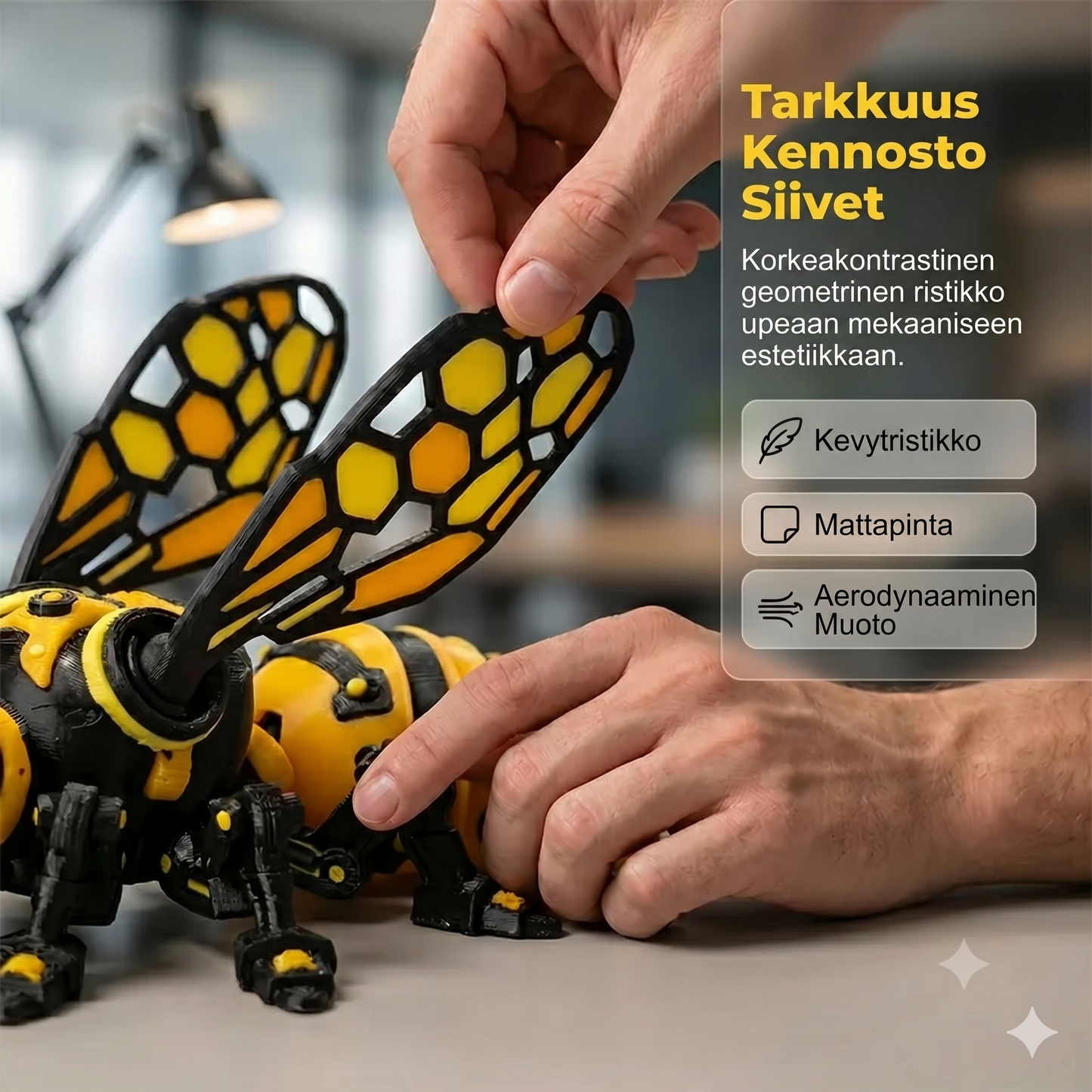 Tämä ei ole hyönteinen, tämä on mecha-hirviö! Purettavat nivelet, futuristinen muotoilu