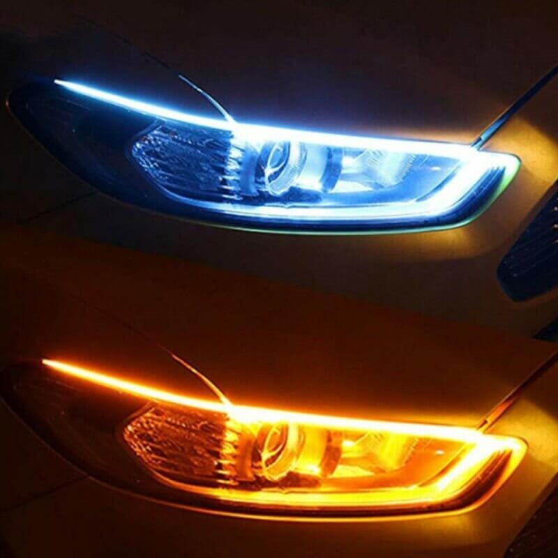 Auton ajovalojen LED-valaistus