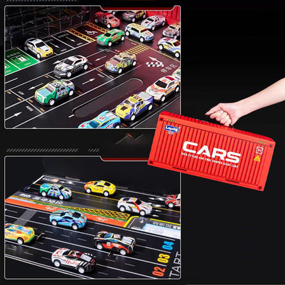 48 Mini-vetoautoa sisäänrakennetulla autotallisarjalla