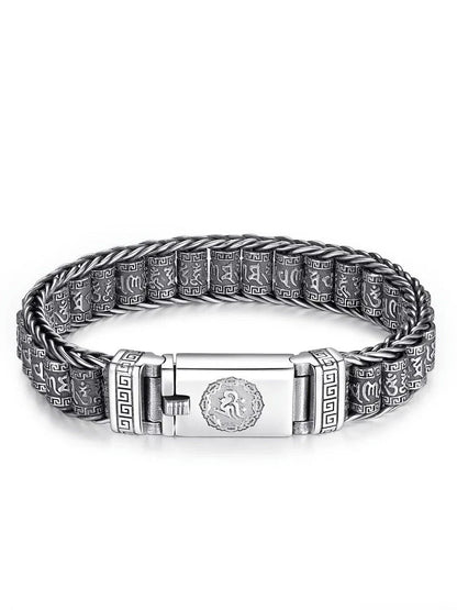 Tiibetiläinen rukousmylly-rannekoru – 925 sterling-hopeaa