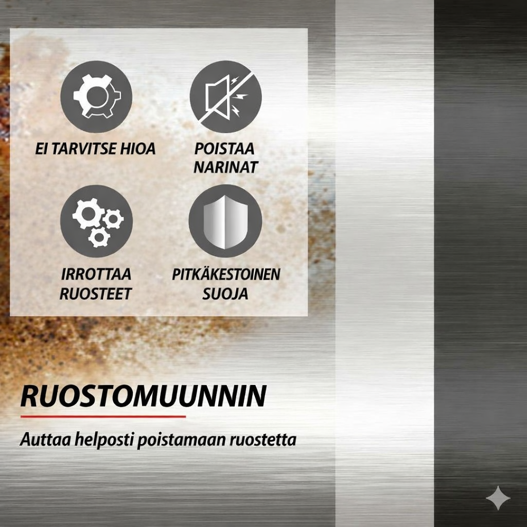 Tehokas ruosteenpoistaja ja ruosteenmuunnin