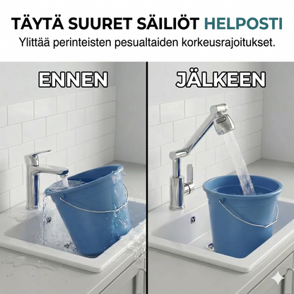 1080° kääntyvä hana, roiskumaton, kaksi vesisuihkutilaa