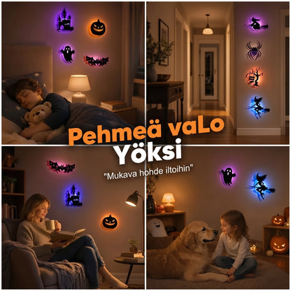 Pimeässä hohtavat Halloween-seinätarrat