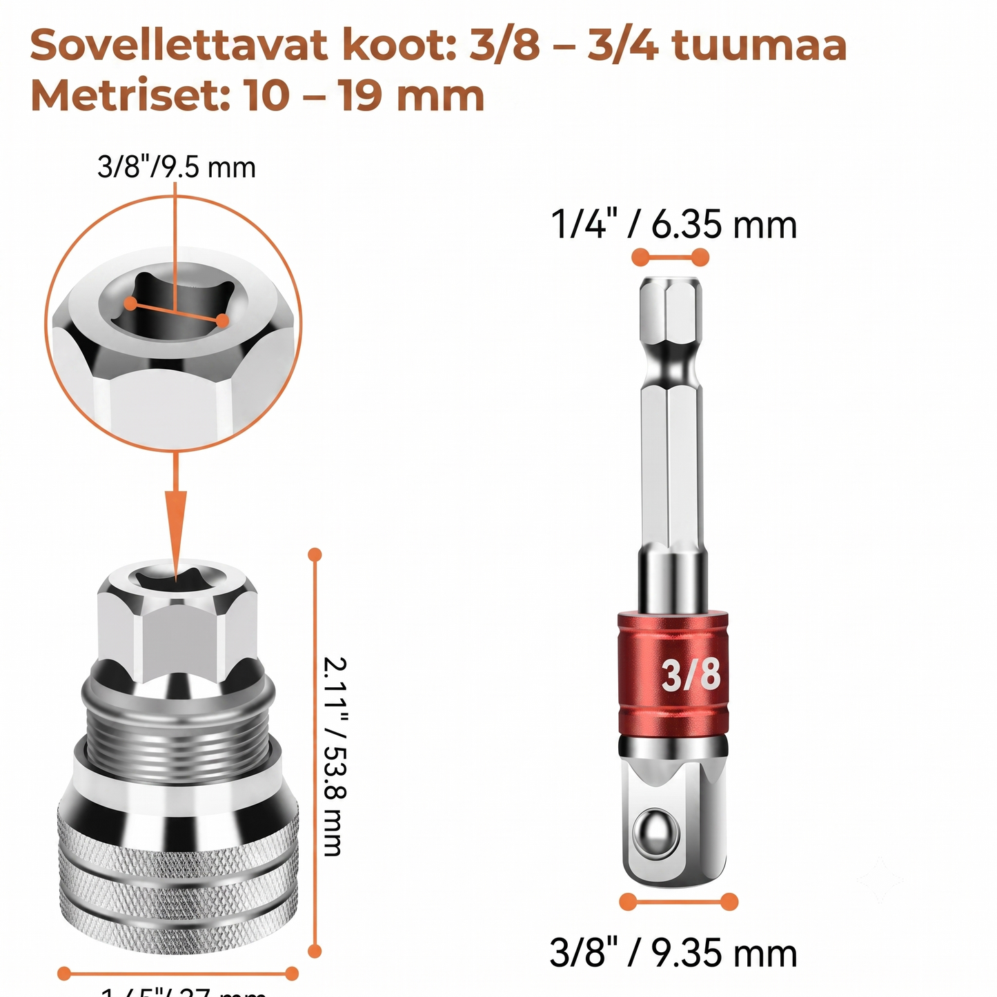 Yleismallinen säädettävä hylsyavain