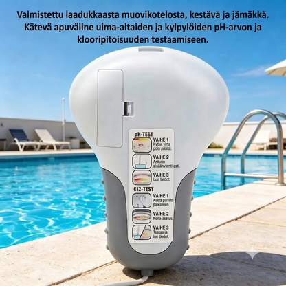 Digitaalinen uima-allastesteri pH:n ja kloorin mittaukseen
