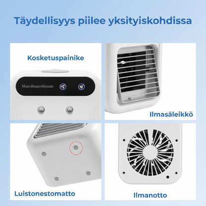 Kannettava 3-in-1 ilmastointilaite johdottomalla viilennyksellä ja raikkaalla ilmalla