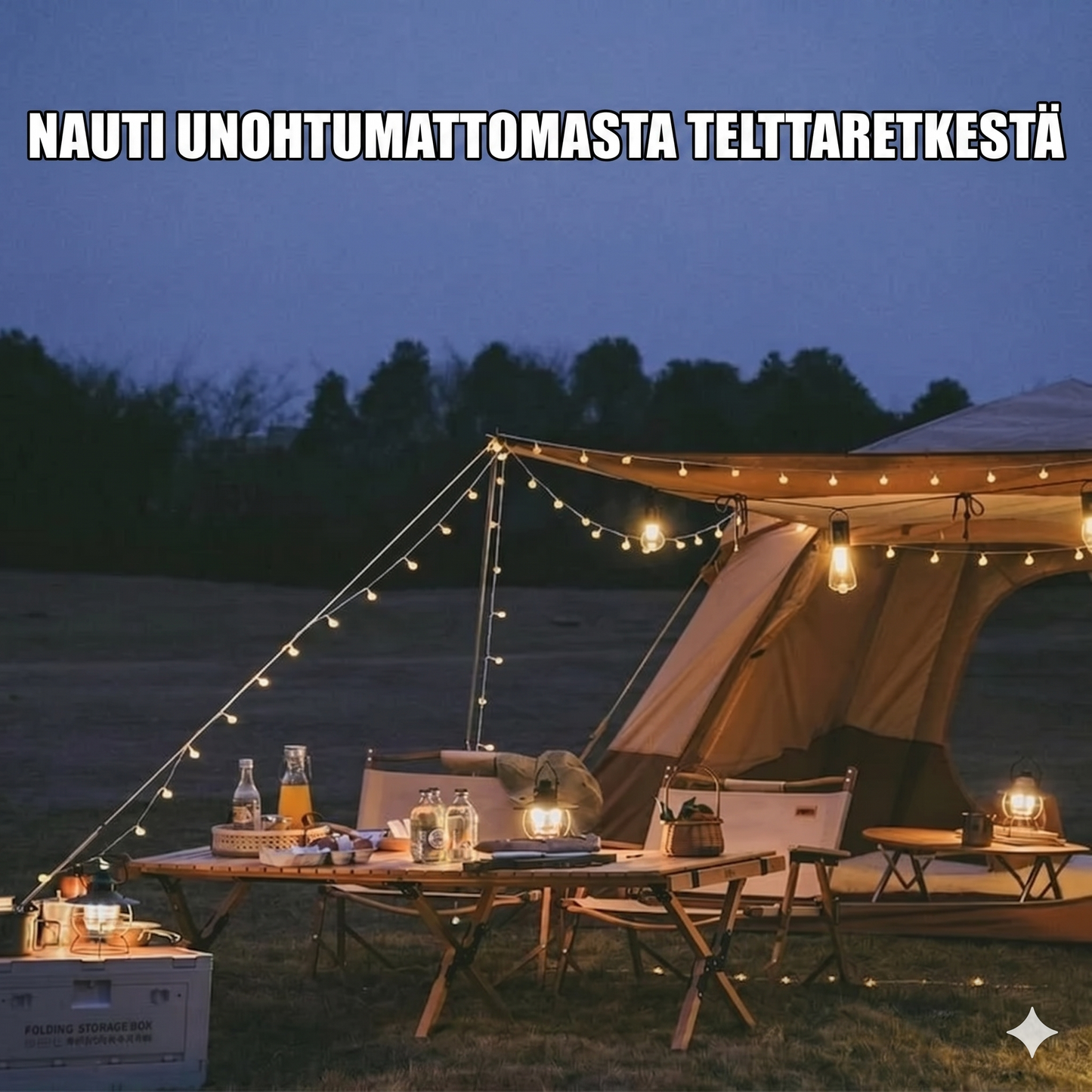 Aurinkoenergialla toimiva telttavalo (USB-ladattava LED-retkeilylyhty)