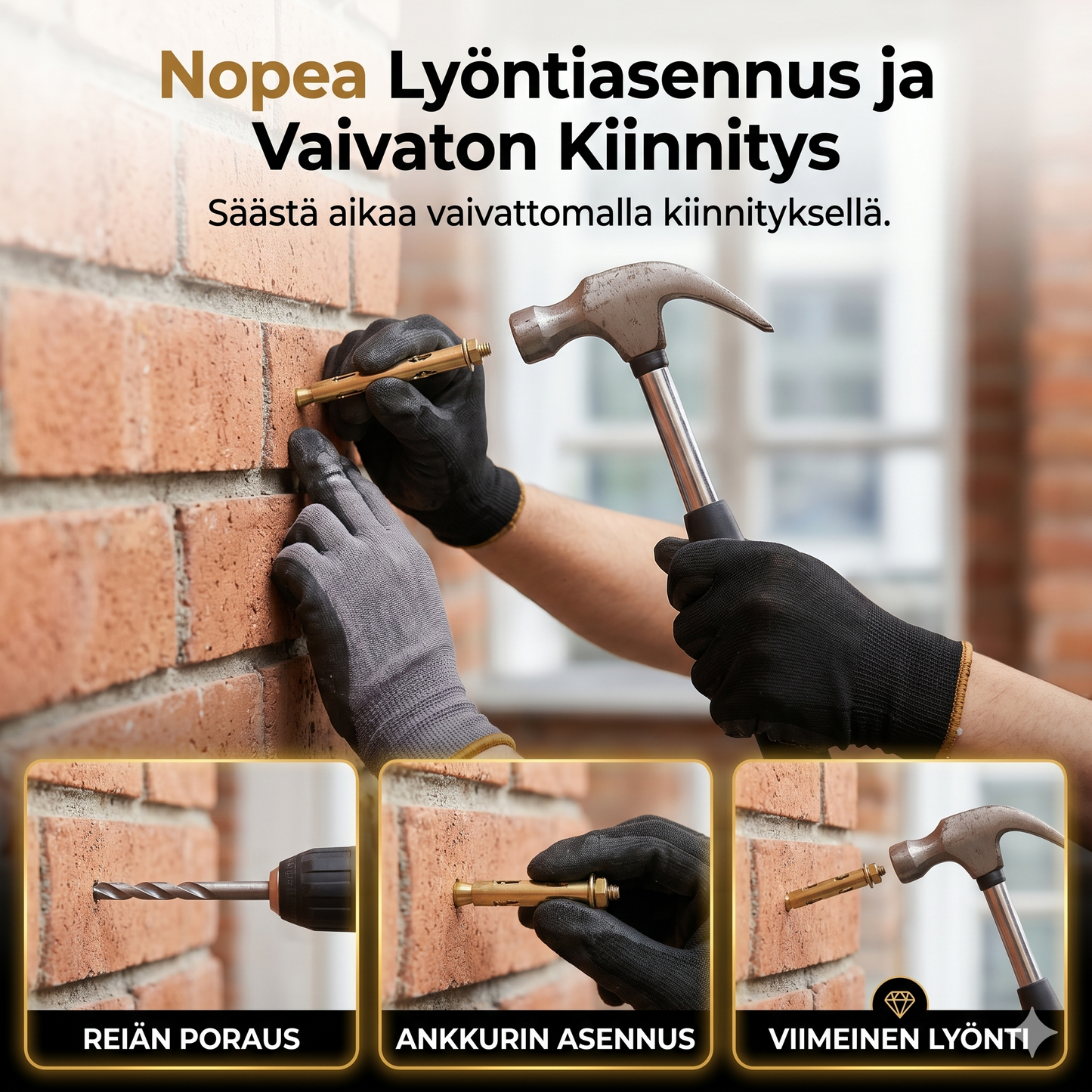 Lyöntitulppa betonille ja tiilelle