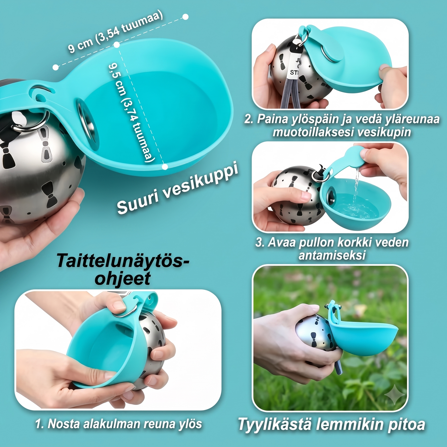 Vuotamaton juomapullo lemmikeille