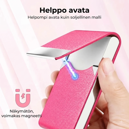 Magneettinen käyntikorttikotelo mokkavuorella