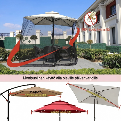 Aurinkovarjon pöytäverkko
