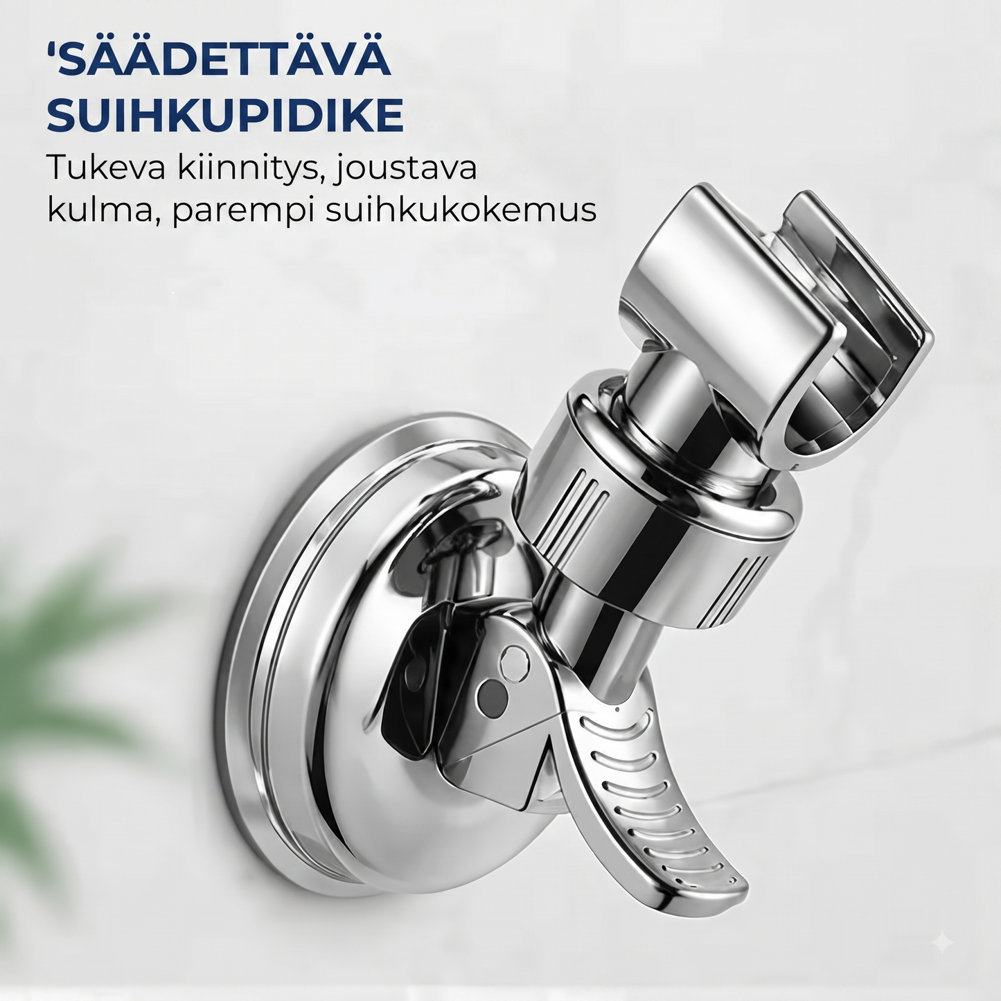 Imukupilla varustettu suihkupään pidike