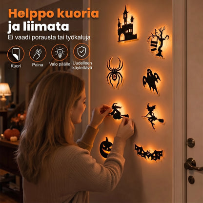 Pimeässä hohtavat Halloween-seinätarrat