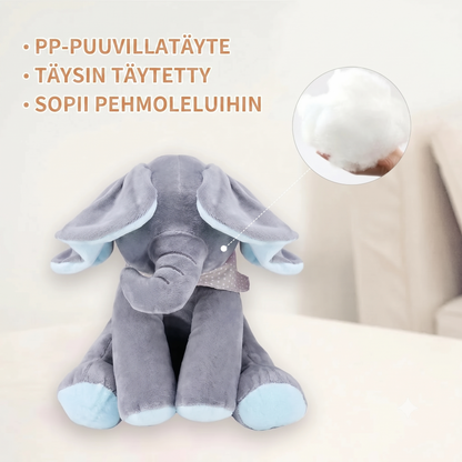 Kurkisteleva norsupehmolelu musiikilla