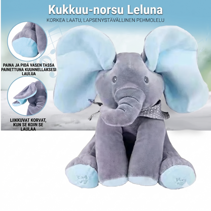 Kurkisteleva norsupehmolelu musiikilla