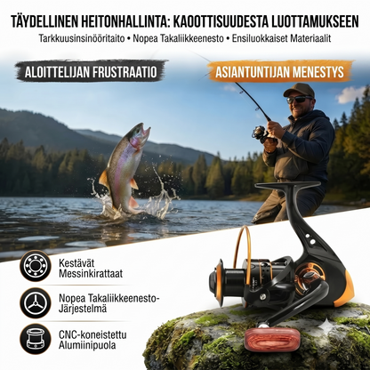 Kalastusluoti CNC-jyrsityllä puolalla ja kuparisella päävaihdelaitteella