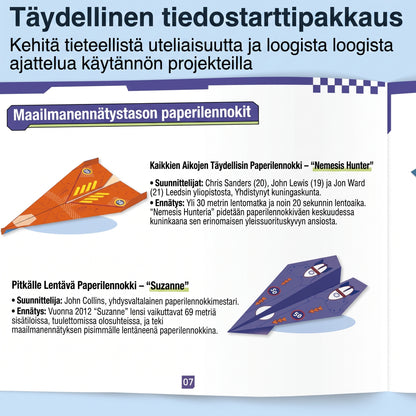 Paperilennokkien rakennussarja 10 mallilla