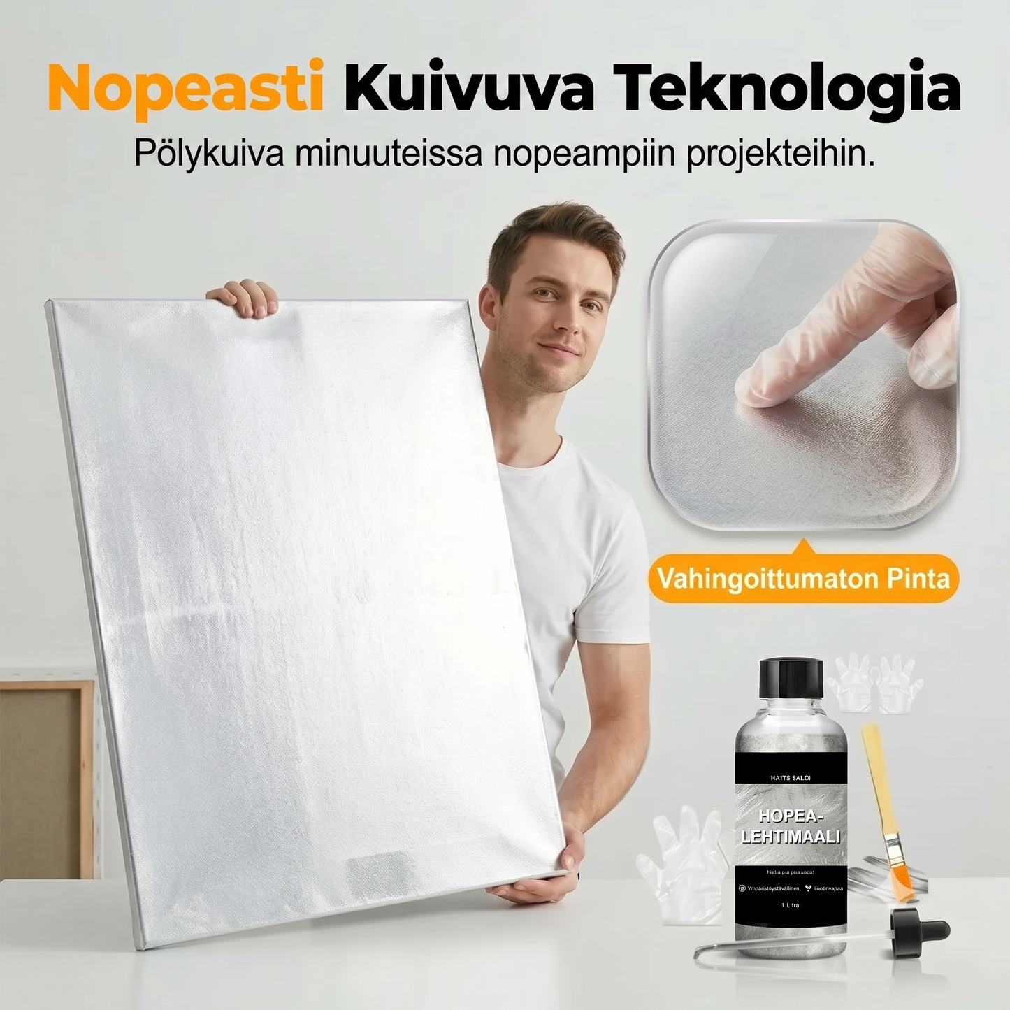 Metallinen hopeamaali tee-se-itse-projekteihin