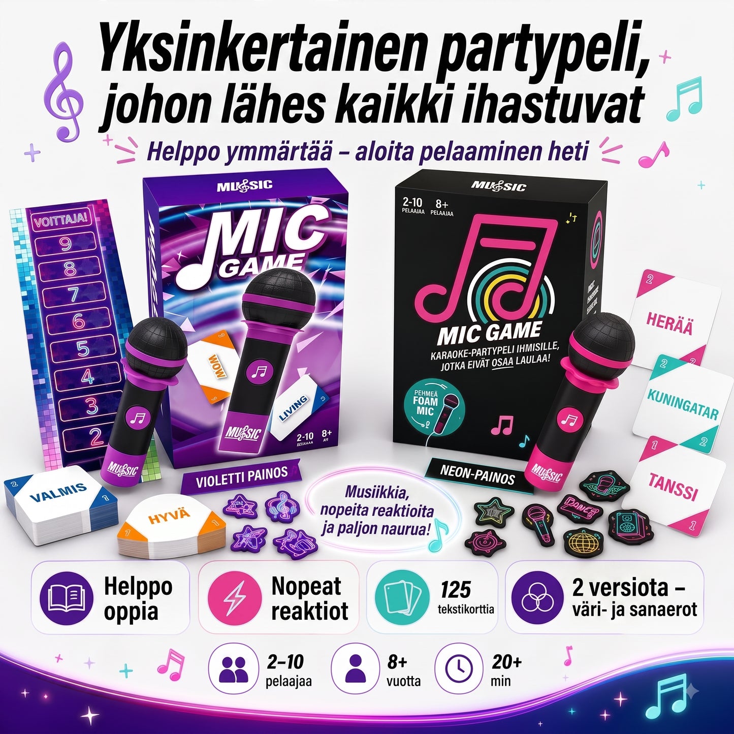 Music Mic Game -juhlapeli mikrofonilla