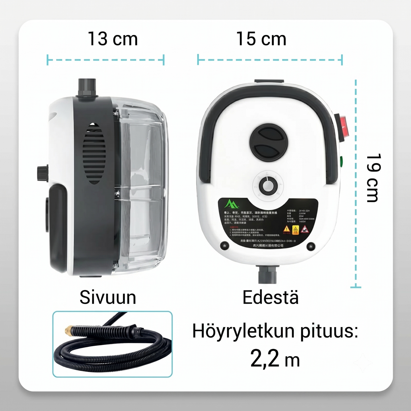 2500W Käsinhöyrypesuri