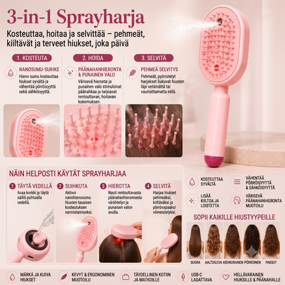 SprayBrush sähköinen suihkuharja nanosumulla