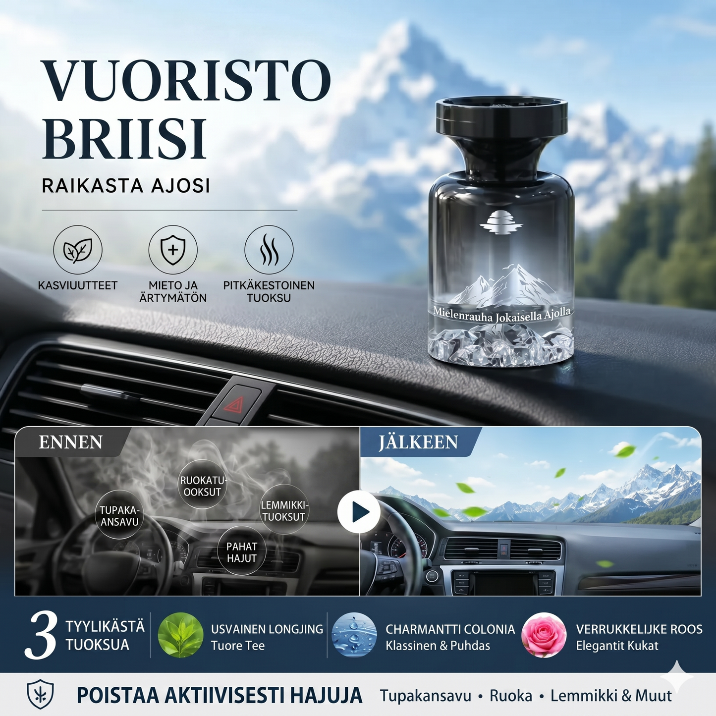110 ml pitkäkestoinen auton ilmanraikastin