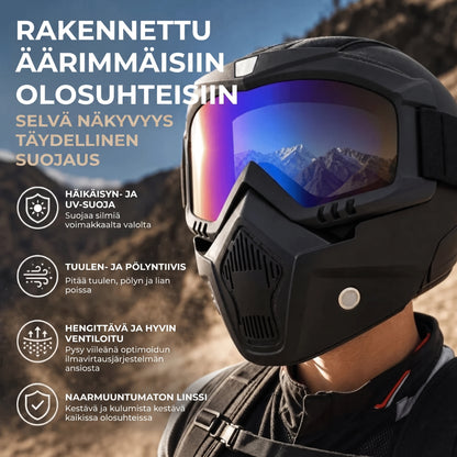 Kokokasvomaski naarmuuntumattomilla urheilulaseilla