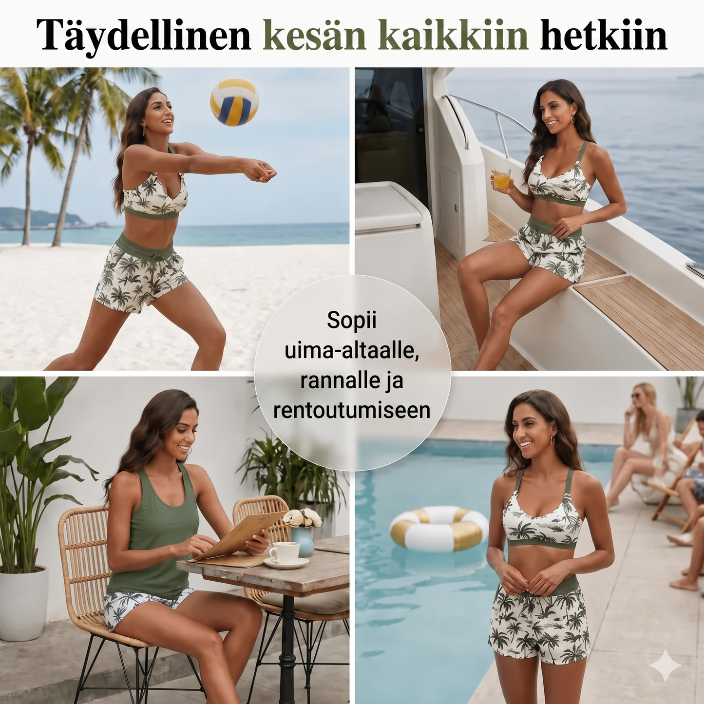 Vatsaa peittävä tankini-setti