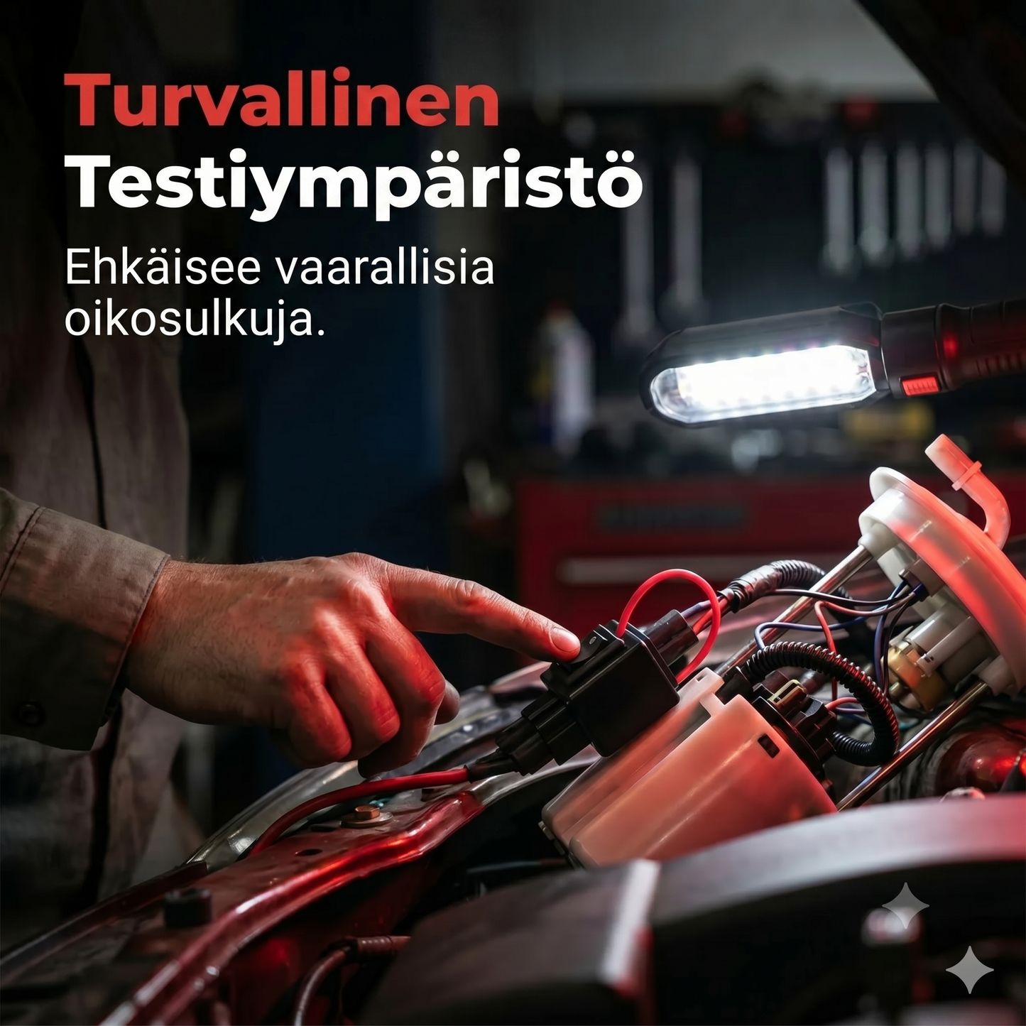 Auton releiden testisarja käynnistyskaapeleilla