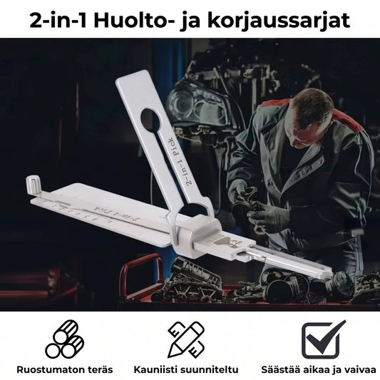 Ruostumattomasta teräksestä valmistettu tiirikka ja avainkoodin lukija
