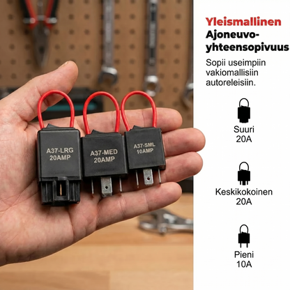 Auton releiden testisarja käynnistyskaapeleilla