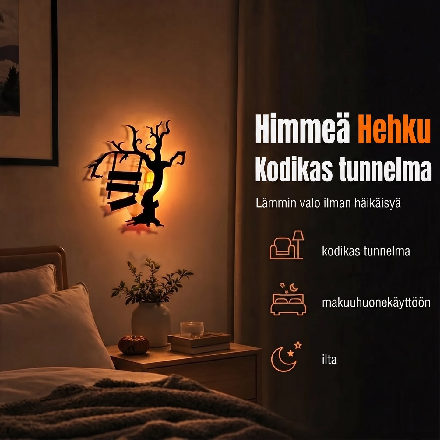 Pimeässä hohtavat Halloween-seinätarrat