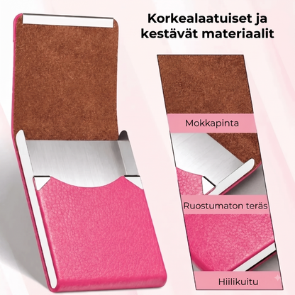 Magneettinen käyntikorttikotelo mokkavuorella