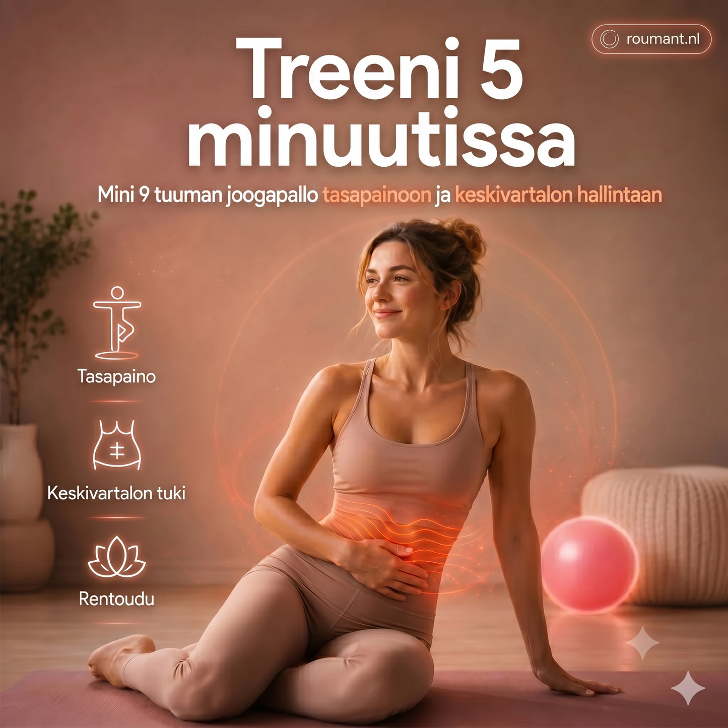 Pilatespallo 15 cm – räjähdyssuojattu, hunajakenno-antislip, kannettava