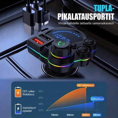 FM Bluetooth -lähetin autoon handsfree-puheluilla