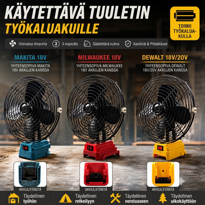 VoltAir Pro kannettava tuuletin työkalun akulla