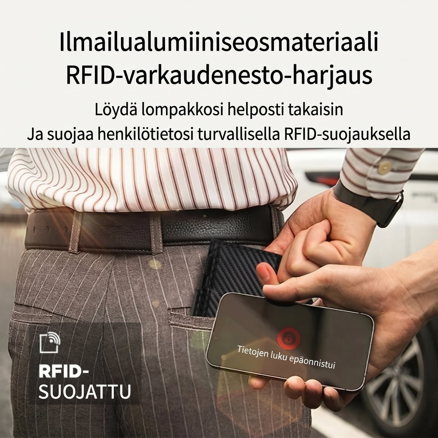 Ohut miesten lompakko RFID-suojauksella