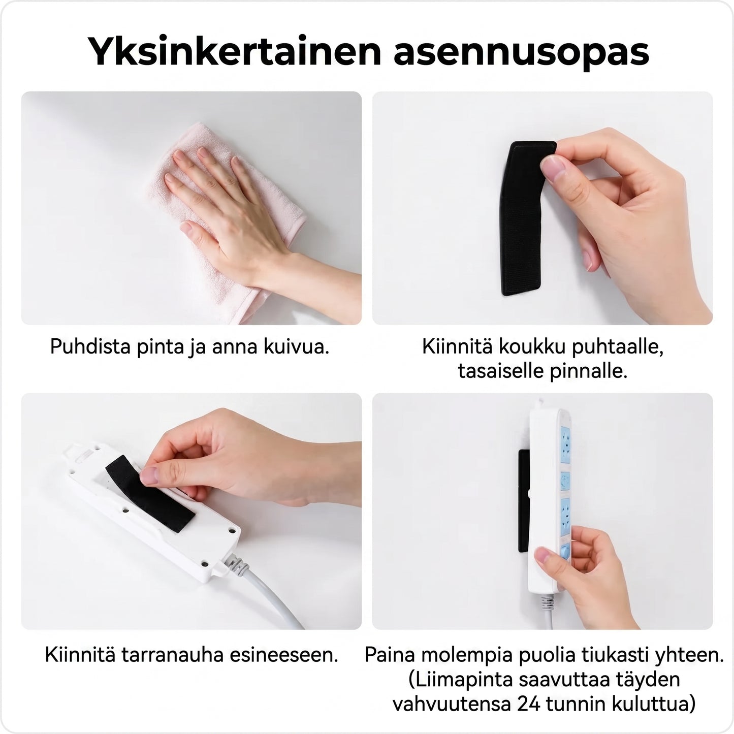 Erittäin vahvat kaksipuoliset tarranauhat 40 kpl 20 paria