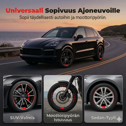Heijastavat van some- ja vanteraidat auton vanteisiin
