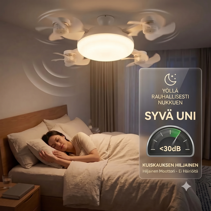 AirDrone kattotuuletin LED-valaistuksella ja kaukosäätimellä