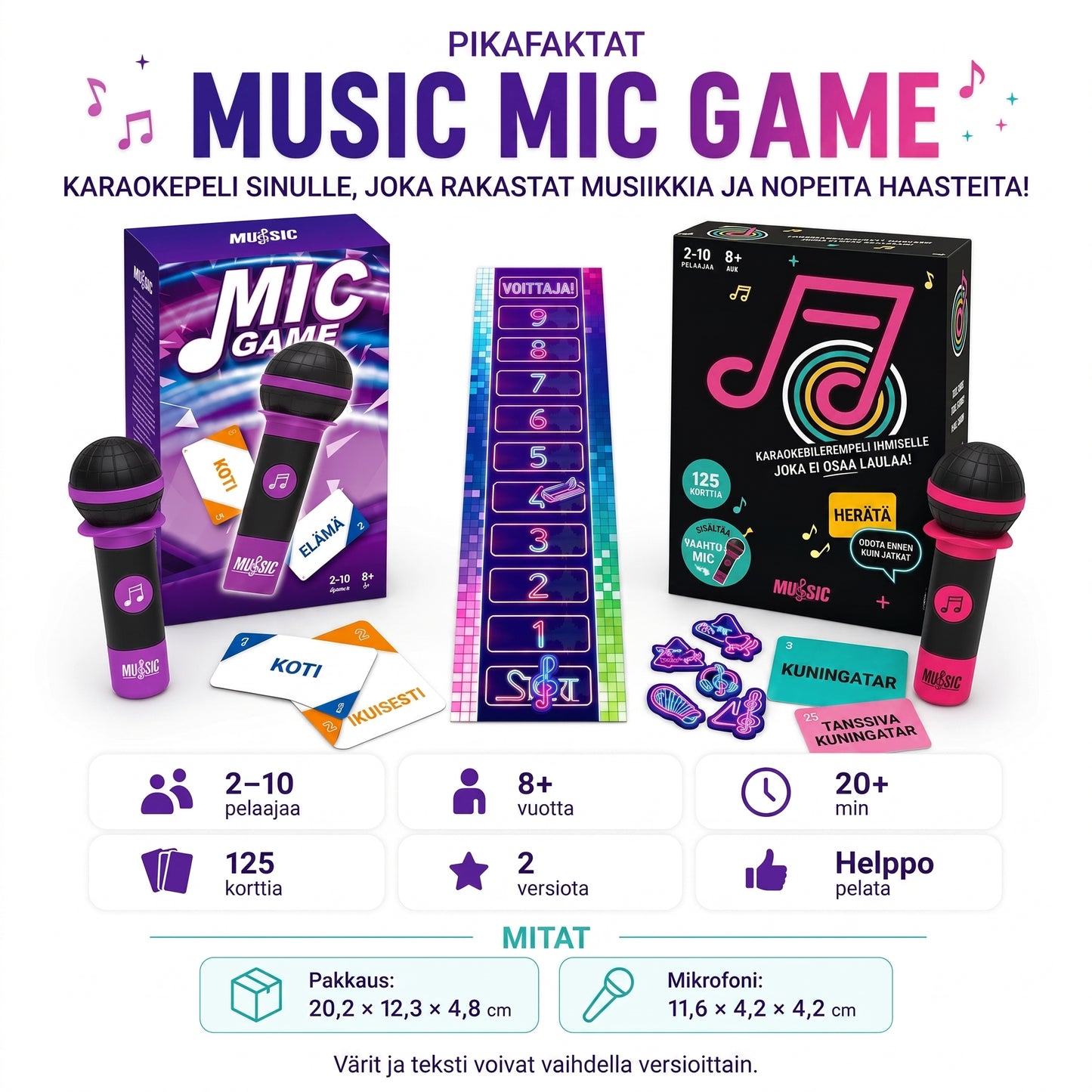 Music Mic Game -juhlapeli mikrofonilla