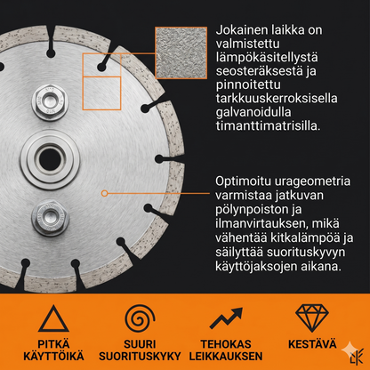 Galvanoitu hiomalaikka – Kaksipuolinen karkeus, kipinöimätön