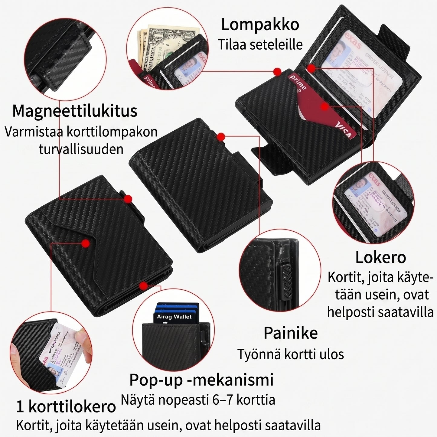 Ohut miesten lompakko RFID-suojauksella