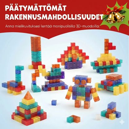 Magneettiset rakennuspalikat lapsille | 6-sivuiset magneetit
