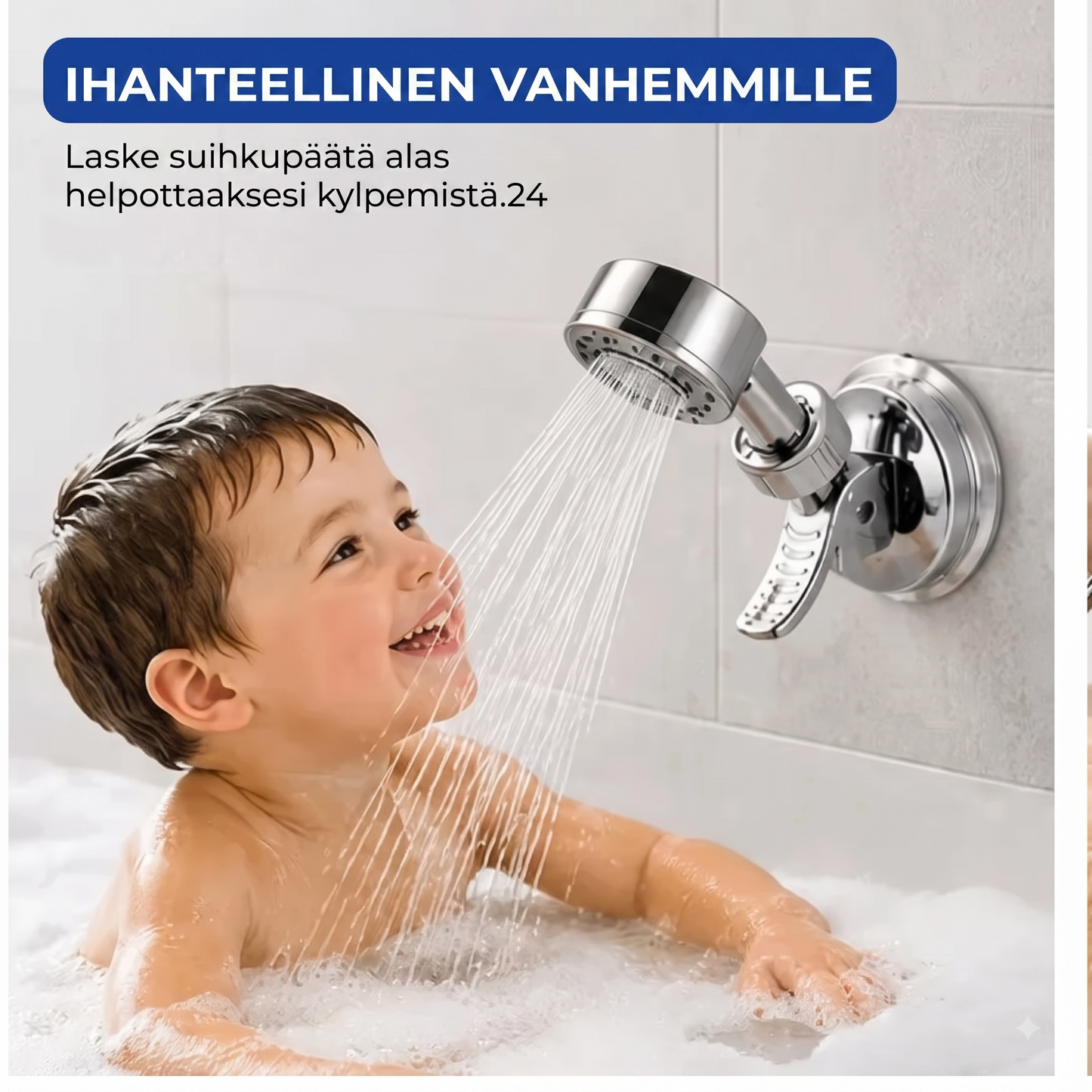 Imukupilla varustettu suihkupään pidike
