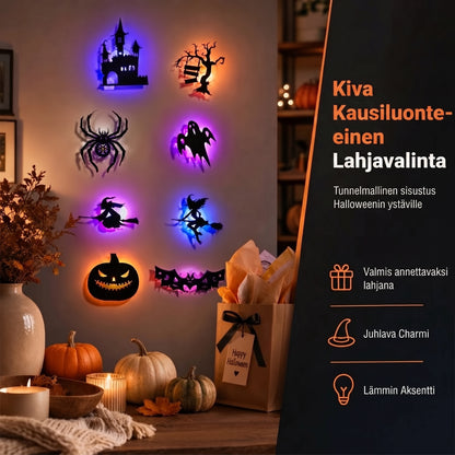 Pimeässä hohtavat Halloween-seinätarrat