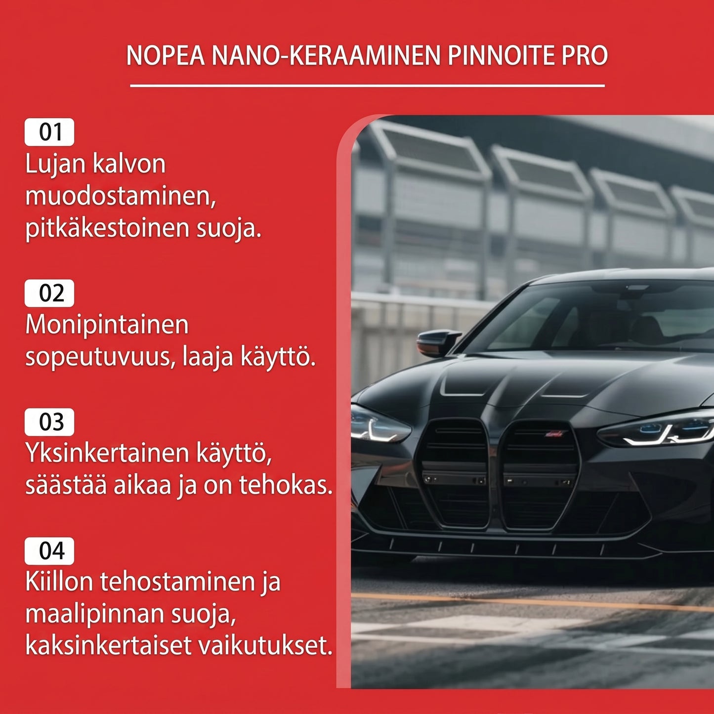 Nanokeraaminen korkeakiiltoinen auton viimeistelysuihke