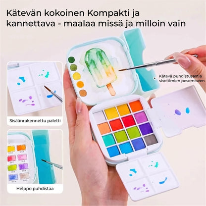Erittäin kompakti akvarellisetti, 16 väriä