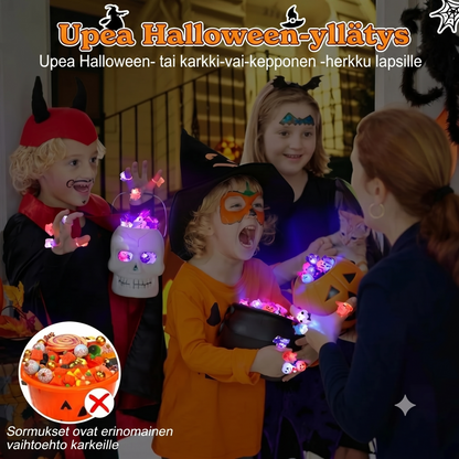 50 kappaleen sarja Halloween-LED-sormuksia