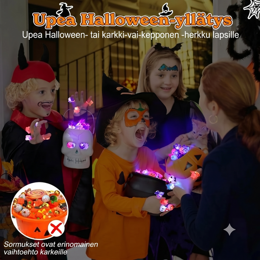 50 kappaleen sarja Halloween-LED-sormuksia